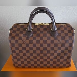 AUTHENTIC Louis Vuitton Speedy Bandoliere 30 Damier Ebene FULL SET & MORE